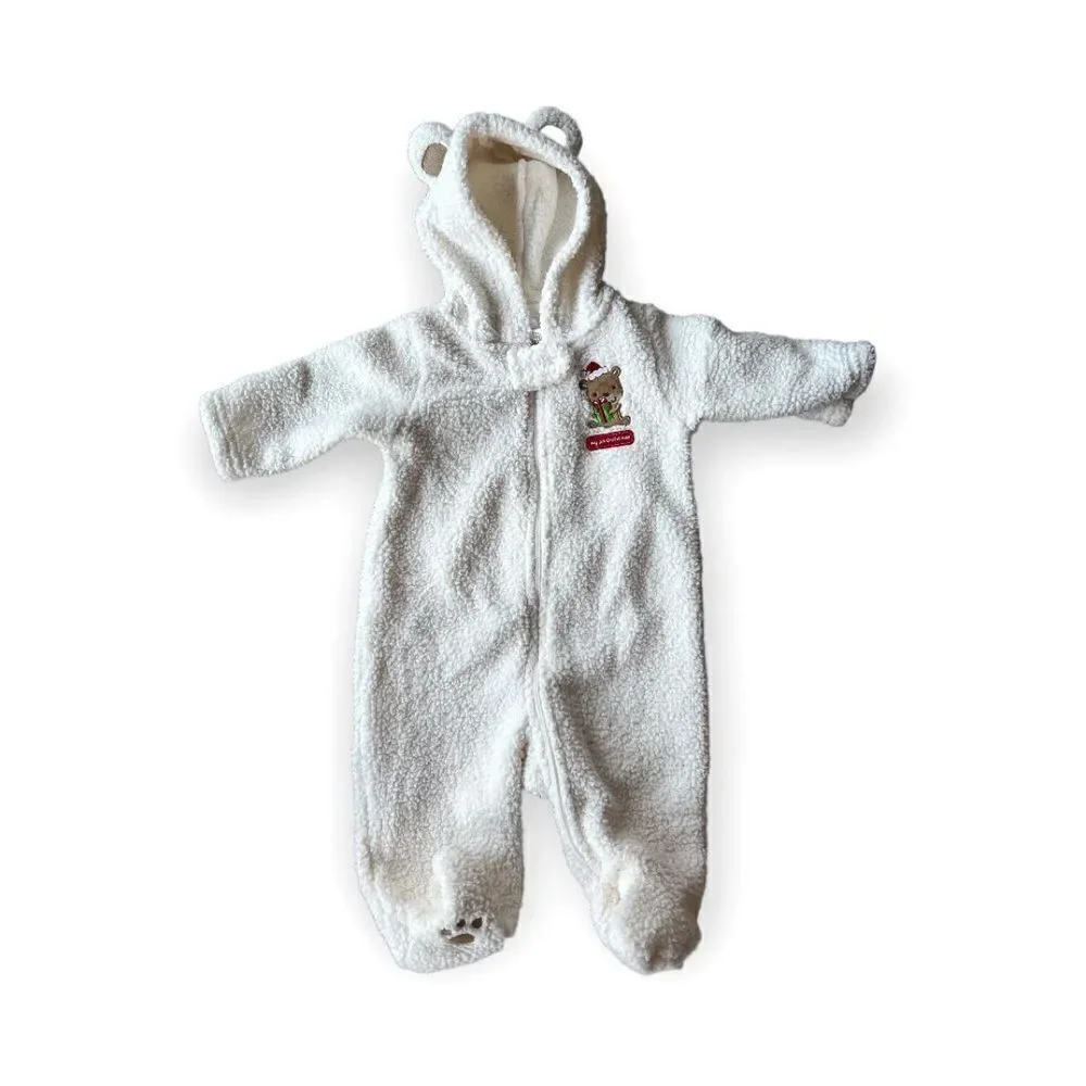 Carters Unisex Baby Just One You My First Christmas Bear Coverall - Sz 6 mo